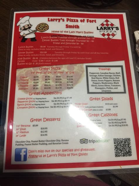 Full menu. . Larrys pizza fort smith photos